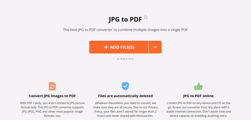How to convert JPG to PDF online